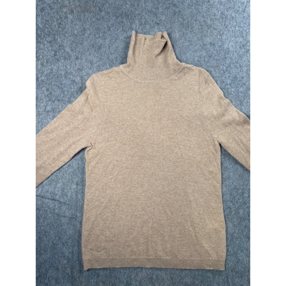 Morgan‎ Taylor Cashmere Turtleneck Sweater Womens Large Tan Beige Pullover L